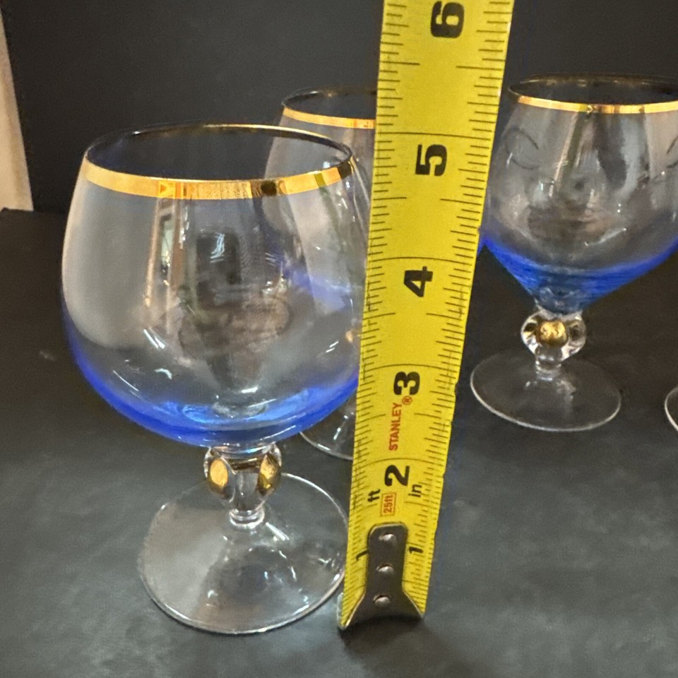 Vintage Zuzana 5” Brandy Snifters Glasses, Set of 5 Czechoslovakia