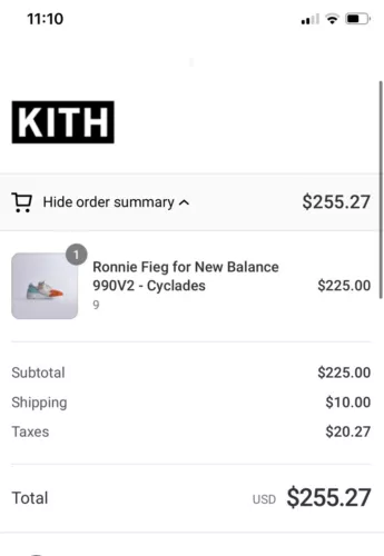 Size 9 - Kith x New Balance 990v2 “Mykonos” - Cyclades M990KC2