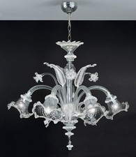 Lampadario In vetro di Murano Lavorato Veneziano 5 luci Murano Chandelier 5 ligh
