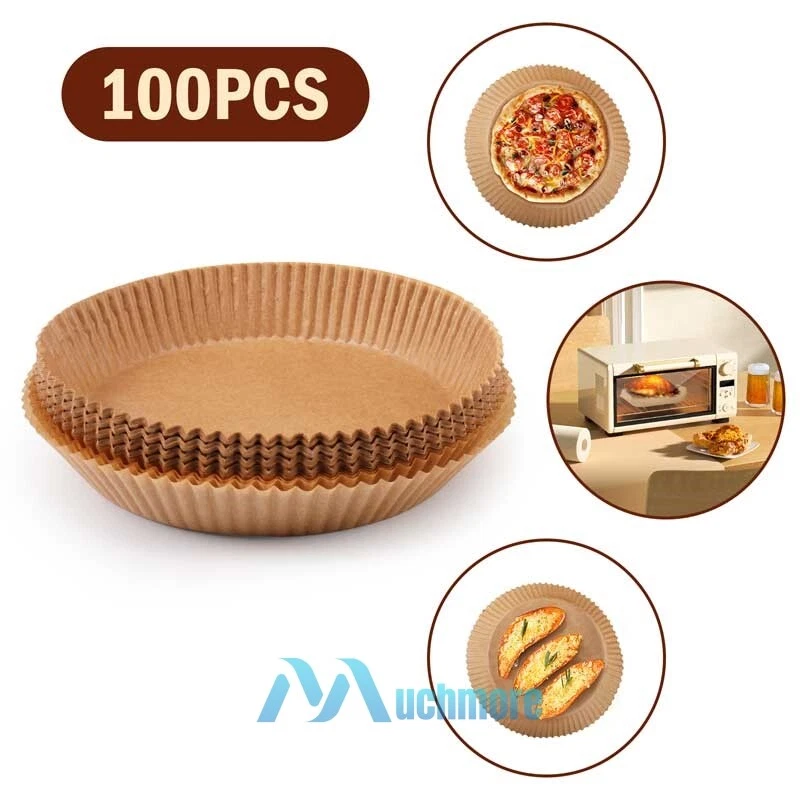 Air Fryer Liners 100/200Pcs Disposable Parchment Paper Liner Non Stick Food Safe Air Fryer Liners 100/200Pcs Disposable Parchment Paper Liner Non Stick Food Safe
