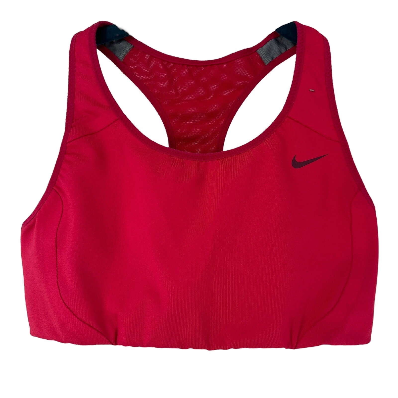 Nike Sports Bra Size M Dri Fit Wireless Mesh Panel Racerback Unpadded Pink Bra-image