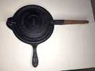 Griswold New American #8 Waffle Iron, Base #975, 976, 977 Cast Iron wood handles