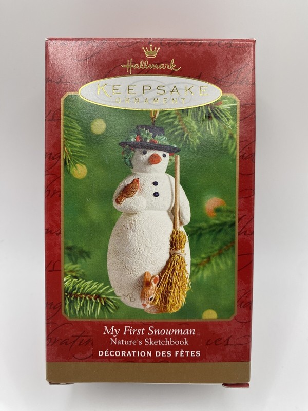 2001 Hallmark Keepsake MY FIRST SNOWMAN-Nature's Sketchbook By M. Bastin- NEW