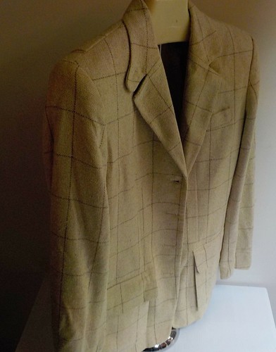 Blazer di seta LAUREN RALPH LAUREN beige a quadri 4 bottoni TG 4 made in USA - Foto 2 di 7