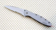 1660ST Kershaw Leek FLAG LOGO Pocket Knife combo blade New Blem assisted opener