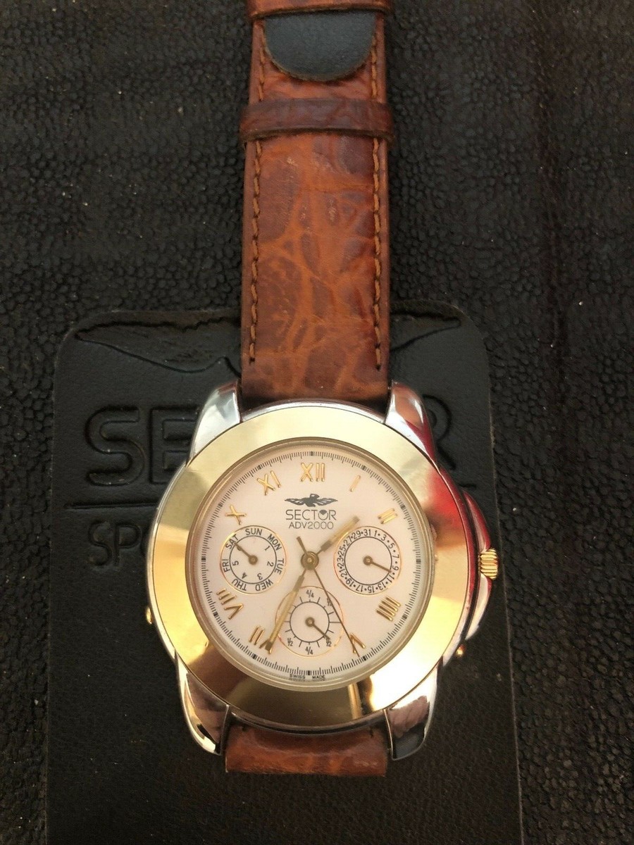 sector ADV 2000 Gold Bezel White Face Quartz Stainless Steel Men's - Main Image