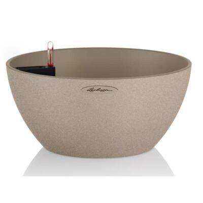 Lechuza Pflanzschale CUBETO Stone 30 sandbeige Ø 30 x 13,5 cm