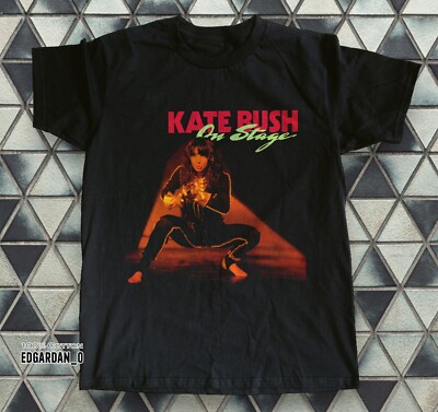 Kate Bush On Stage Album Music Heavy Cotton Black T-shirt Size S-5XL