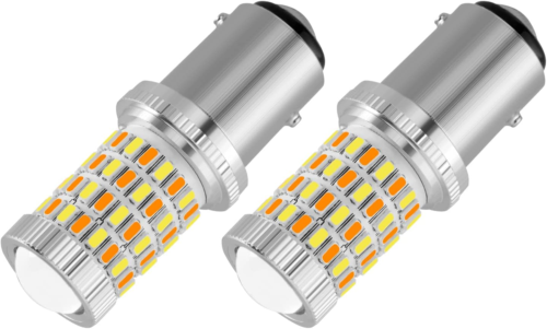 1157 2057 2357 7528 Switchback LED Bulbs 76SMD Chipsets White/Amber Wi - Picture 1 of 7