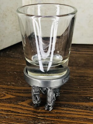 Vintage Shot Glass  pewtered golf Club Base  Oregon  Engraved 3.5  H X 2  Diam