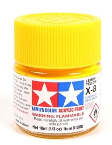 Tamiya Peinture Pot 10ml X8 Jaune Brillant Maquette Voiture Avion Char Ref81508 - Photo 4/12