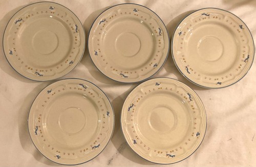 Aunt Rhody Mugs & Saucers Brick Oven Stoneware Set Of 5 - Picture 5 of 10