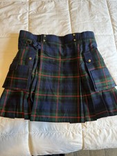 Men's Fashion Sport Tartan Utility Kilt Deluxe Adjustable Sizes Pocket Sz 44
