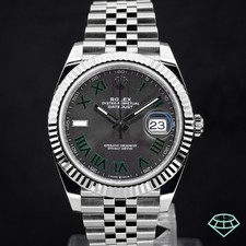 Rolex Datejust 41 Fluted Jubilee Wimbledon Slate Dial Complete Set Box & Papers