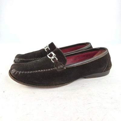 Salvatore Ferragamo Womens Brown Suede Moc Loafer US 9.5 C Horsebit Dress Shoes 