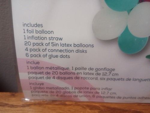 Mermaid Anagram Foil Balloon 35.5” x 34” With Accented Latex Balloons - NEW! - Picture 2 of 4