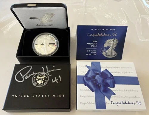 2026 CONGRATULATIONS AMERICAN EAGLE 1oz SILVER PROOF WITH SIGNED BOX & COA