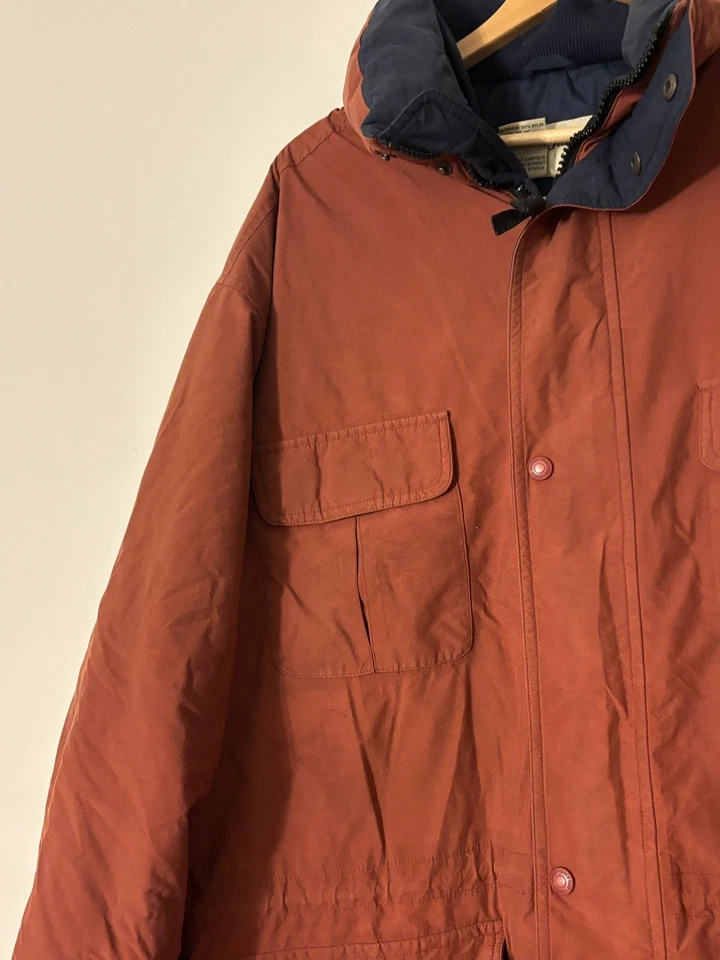 Chaqueta de plumón de ganso Eddie Bauer Gore-Tex Ridge Line para hombre talla XXL naranja quemado Foto 2 de 4