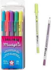 Gelly Roll Moonlight 25 Pack, 06 Fine point, Bright Opaque Ink Gel Pens, Creamy