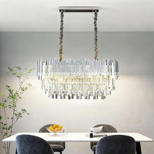 Crystal Chandelier for Foyer Dining Room,10 Lights Modern Crystal Pendant Light