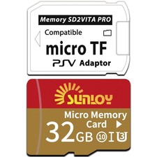 SD2Vita 6.0 PS Vita Memory Card Adapter with 32GB Micro SD Card, High Speed m...