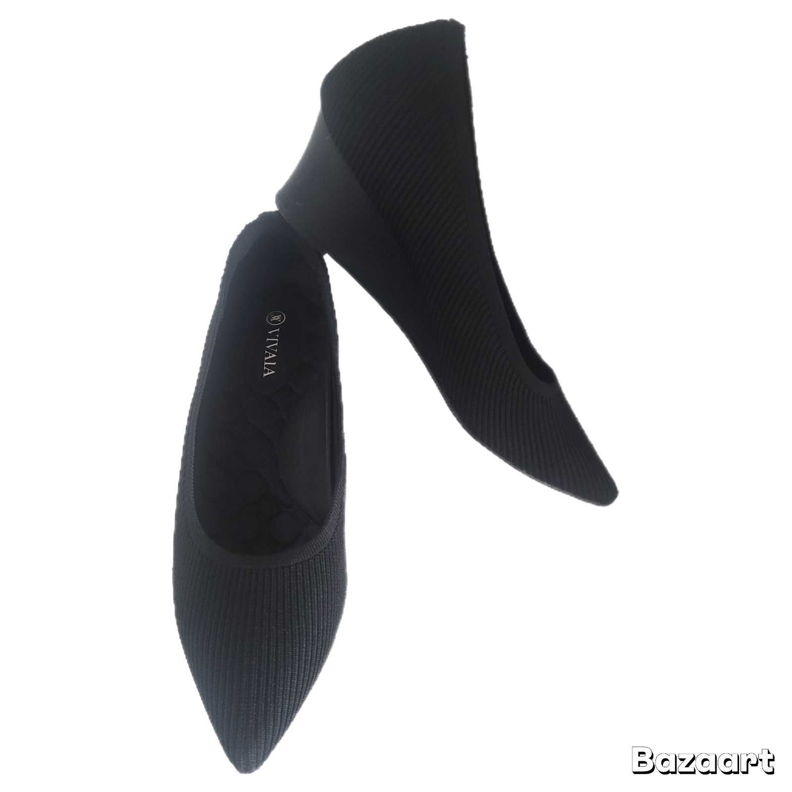 Vivaia Women's Stretch Fabric Upper Pointed Toe Wedge Heel Pumps EU 41 / US 10