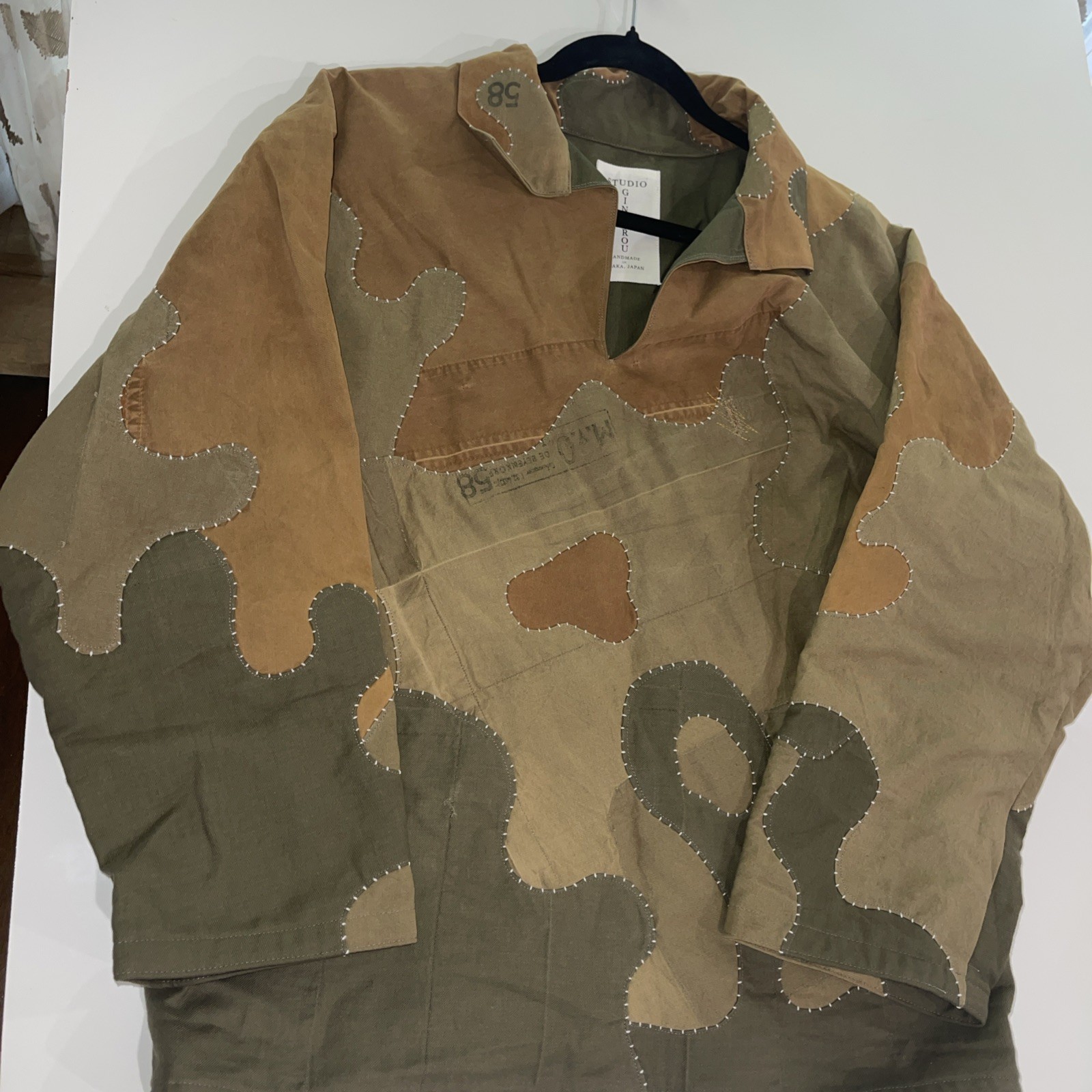 Studio Ginjirou Camo Patchwork Pullover Jacket Sz… - image 5