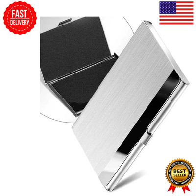 Stainless Steel Card Holder Case  Pocket Metal Wallet for Business, ID, Credit.