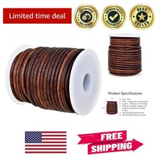 Soft and Strong 3mm Leather Cord in Antique Brown for Unique Jewelry Crafting
