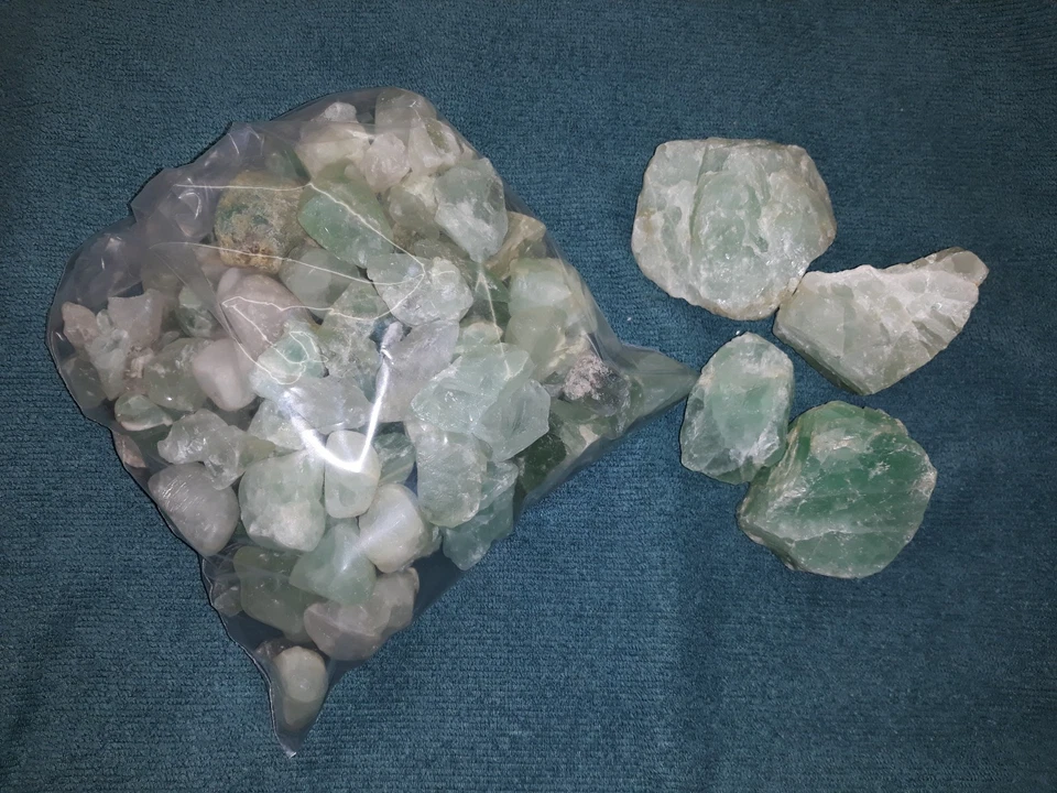 Fluorit Lampe Steinlampe mit Glas in weiß Edelsteinlampe - Bild 3 von 4