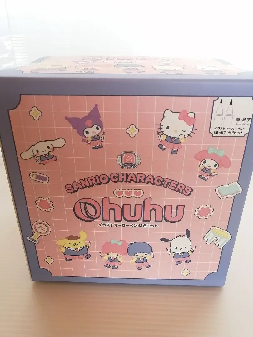New Sanrio Ohuhu 48 Pastel Marker Pen Set 2nd Edition Fine & Brush Twin Tip