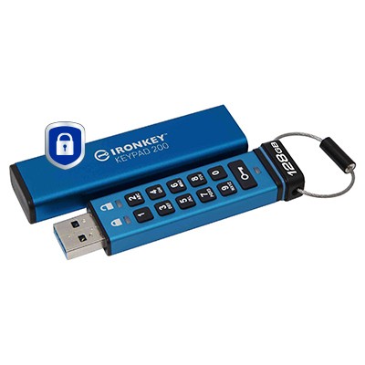 Kingston Technology Ironkey 128Gb Keypad 200 Fips 140-3 Lvl 3 Aes-256 Hardware E