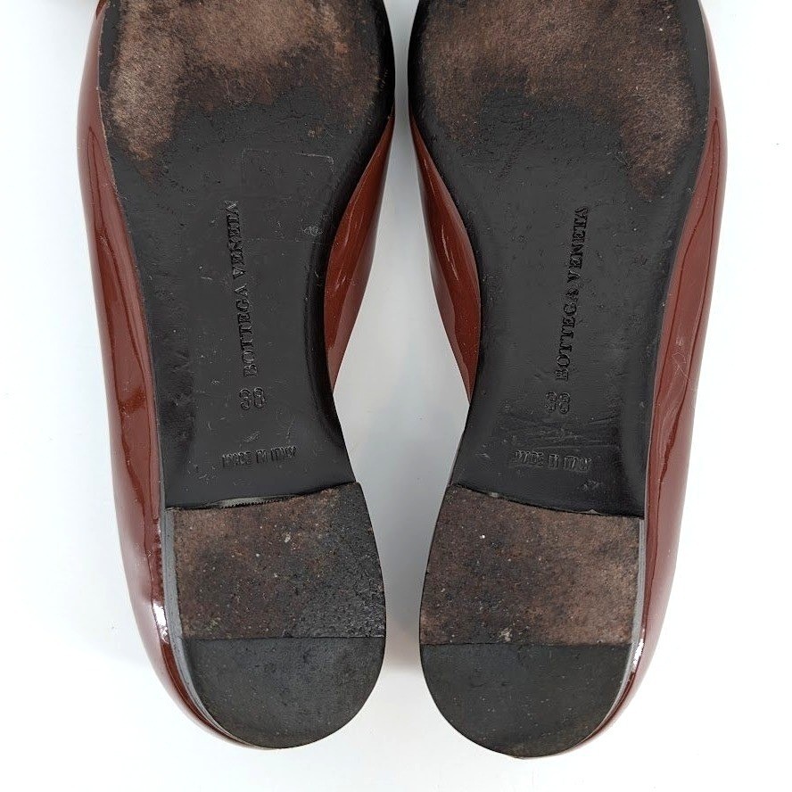 Bottega Veneta Patent Leather Pointed Toe D'Orsay Flats Made in Italy Size 38 thumbnail 9