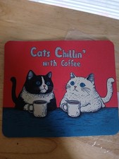 Cats Chillin With Coffee Standard Size Mouse Pad