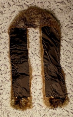 Vintage Genuine Real Raccoons Fur Stole Wrap Collar it measures 60 x 5''