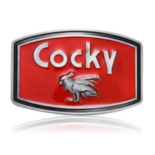Cocky Rooster Western Belt Buckle, Red, Large