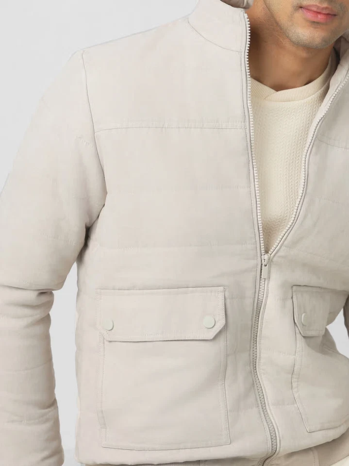 Men White Pure Suede Leather Jacket Slim Fit Trucker Jacket Custom Size S M L XL - Image 3 of 4