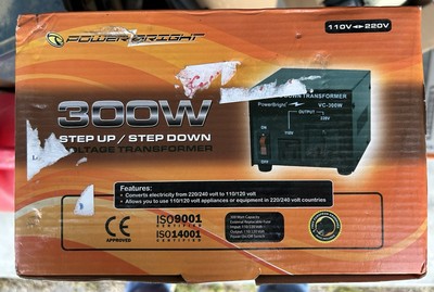 VC300W PowerBright 300W StepUp & Down Transformer Converter New Old Stock Sealed