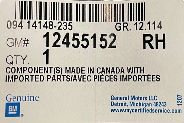 KIT DE MOLDEO PONTIAC GRAND PRIX 1997-2003 12455152 - NUEVO OEM Foto 3 de 3