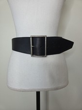 Frye 176031 Womens Shaped Casual Leather Waist Belt Solid Black Size Small