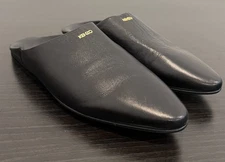 KENZO Black Lambskin Leather Mule Womens Flats Comfort Shoes Size EU 40 US 9.5