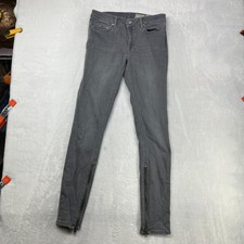 AllSaints Rail Low Rise Skinny Fit Jeans Women's Gray Denim Ankle Zip - 28X29.5