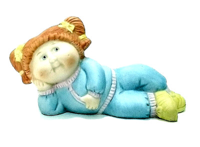 RARE Pigtails ON SIDE 1984 Porcelain Cabbage Patch Kids Figurine Red Head Girl