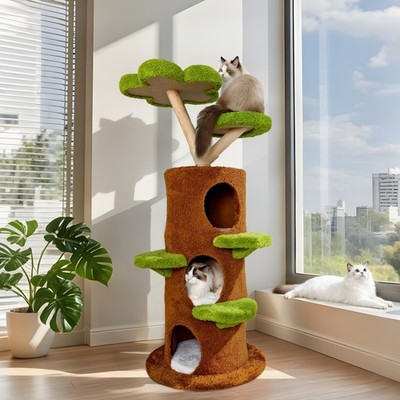 Large Cat Tree Tower Condo Scratching Post Pet Play House Plush Cave with Perch
