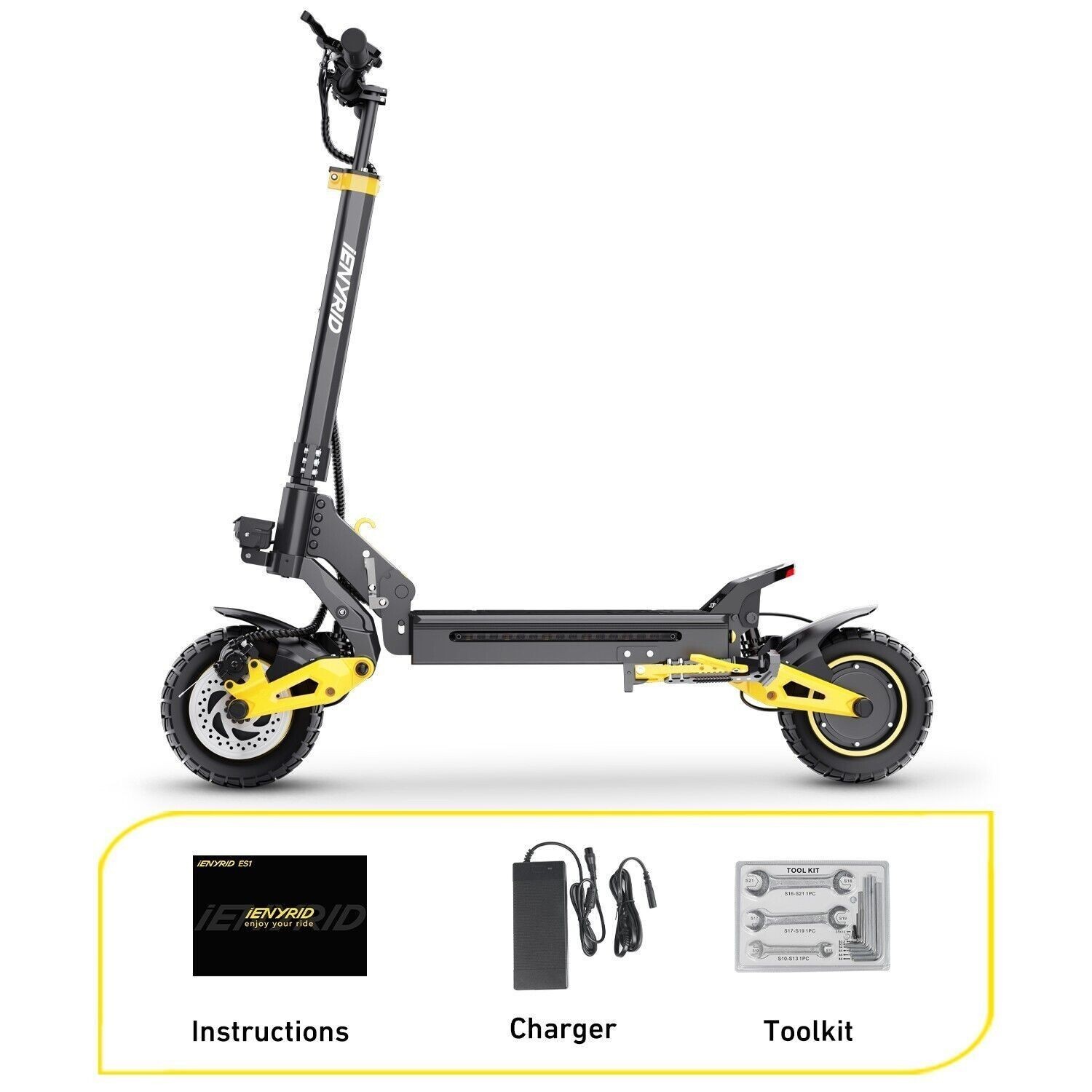 Electric Scooter 48v 2400W For Adult 10"Off Road Fat Tires Doul Motor E Scooter