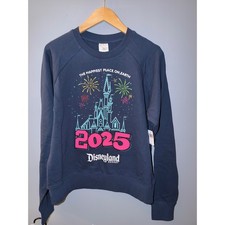 Disney Disneyland Resort 2025 Navy Blue Graphic Pullover Sweatshirt Small NEW
