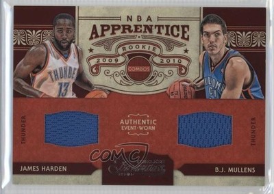 2009-10 Timeless Treasures Materials 34/100 James Harden Byron Mullens BJ #9 1a3
