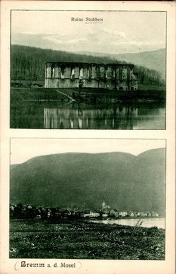 AK GRUSS AUS BREMM COCHEM ZELL RUINE STUBBEN 2 BILD UM 1920 RHEINLAND PFALZ