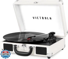 Victrola Journey+ Bluetooth Suitcase Record Player – Built-in Speakers, 33-1/