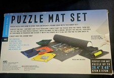 Jigsaw Puzzle Mat Roll Up Felt Pad 46 x 26 Upto 1500pc Puzzle W/ Trays OpenBox